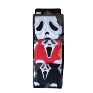 Ghost‎ Face Scream Crew Socks 3 Pairs New